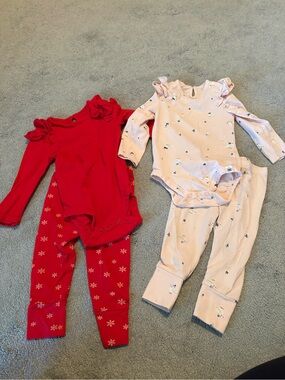Rise Little Earthling - graphic body suit/pant sets (X2)